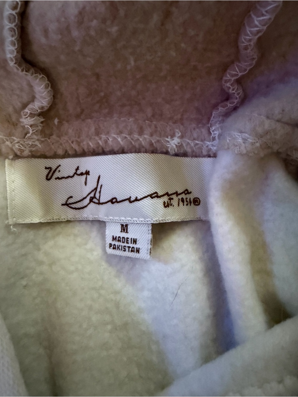 Vintage Havana Cream Hoodie with Tan/Blush Colorblock Panels - Picture 5 of 7